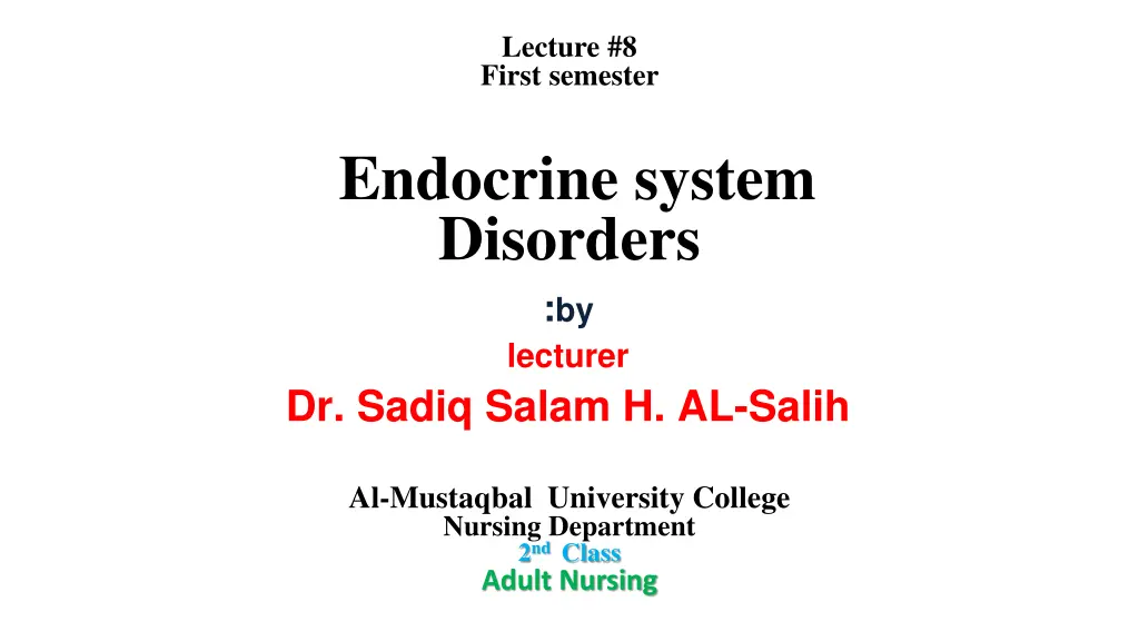 lecture 8 first semester n.w