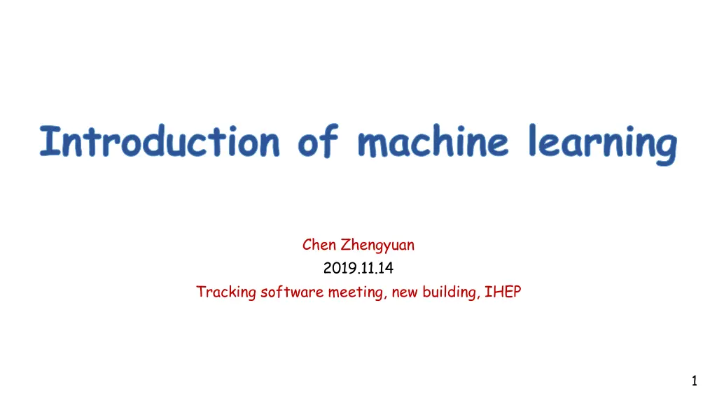 introduction of machine learning n.w