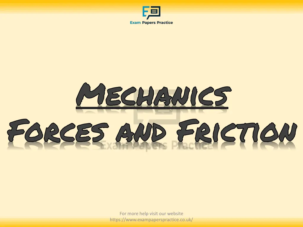 mechanics forces and friction n.w
