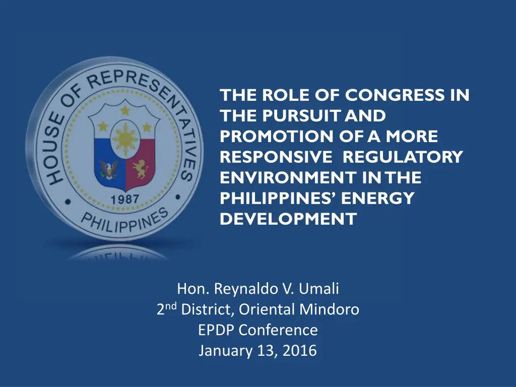 the role of congress in the pursuit and promotion n.w