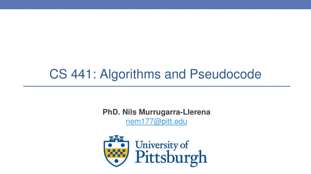 cs 441 algorithms and pseudocode n.w