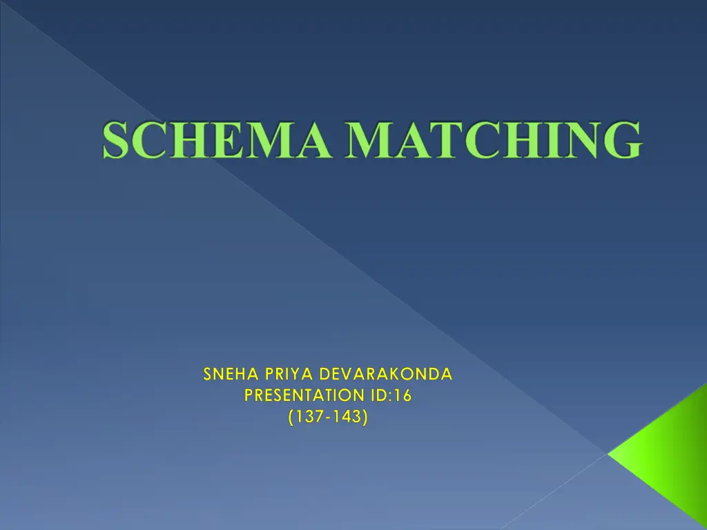 schema matching n.w