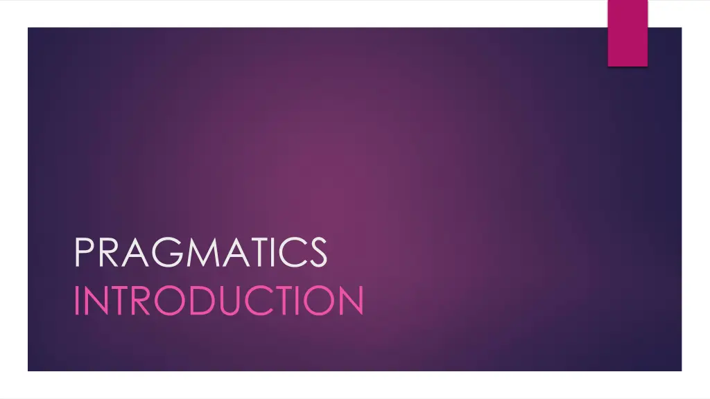 pragmatics introduction n.w