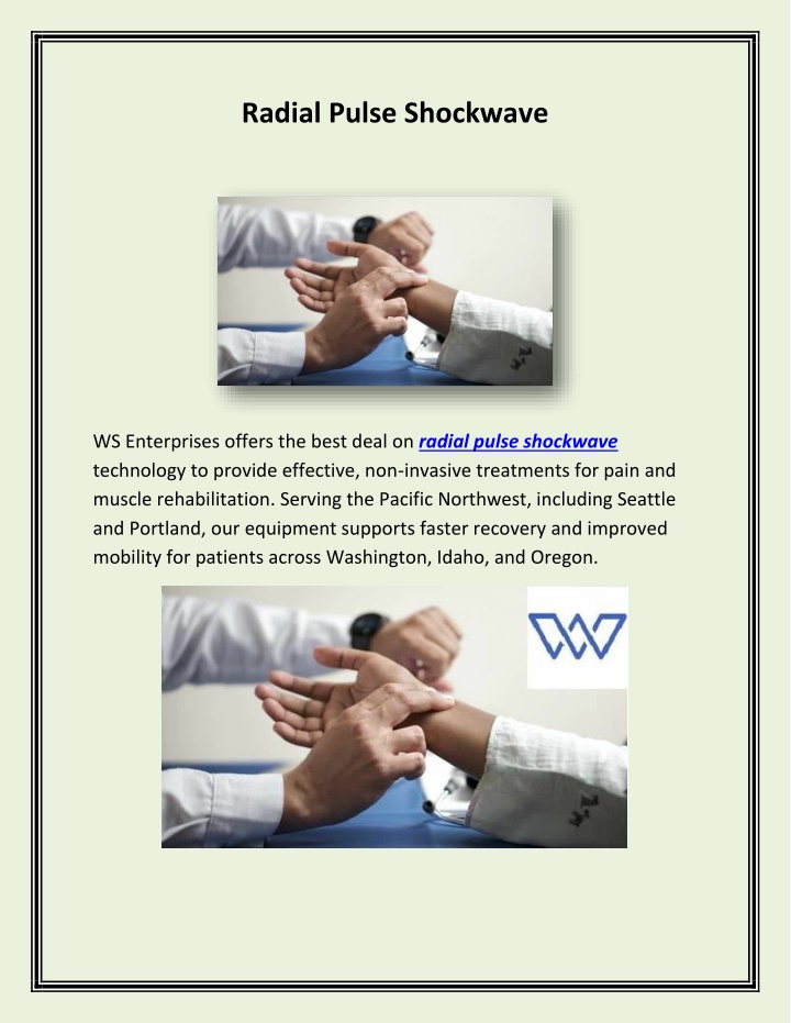 radial pulse shockwave n.w