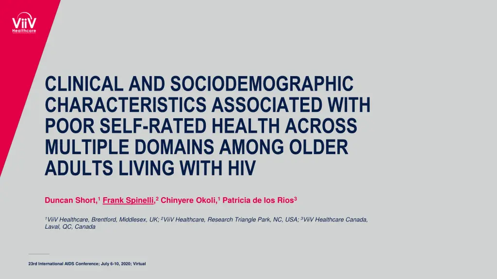 clinical and sociodemographic characteristics n.w