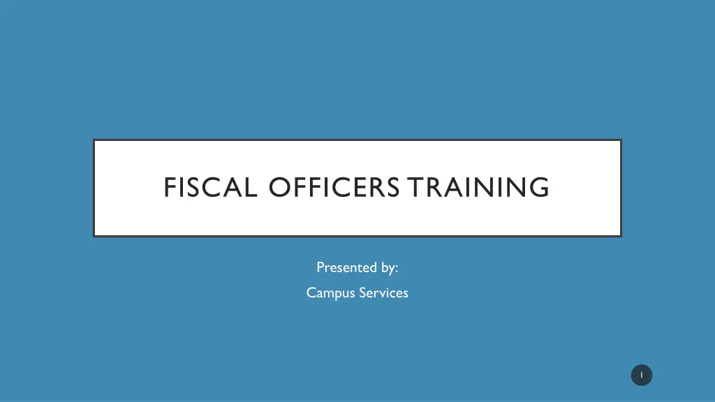 fiscal officers training n.w