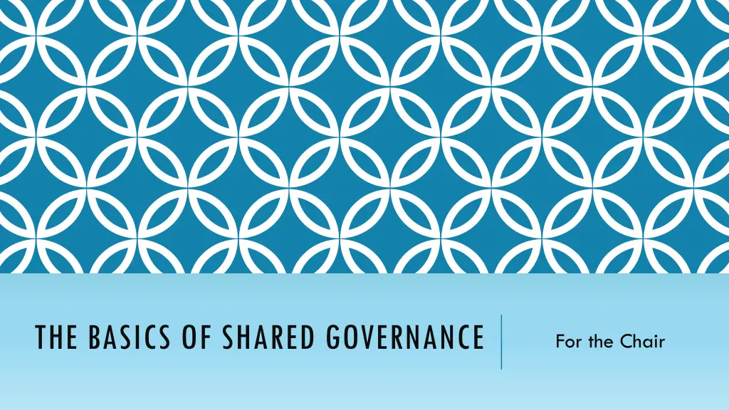 the basics of shared governance n.w