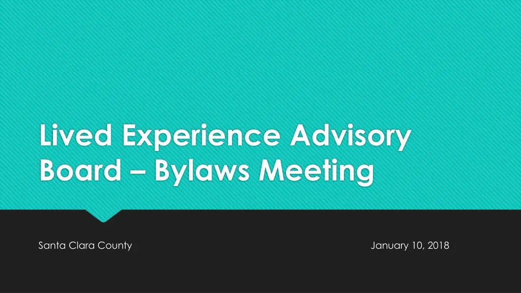 lived experience advisory board bylaws meeting n.w