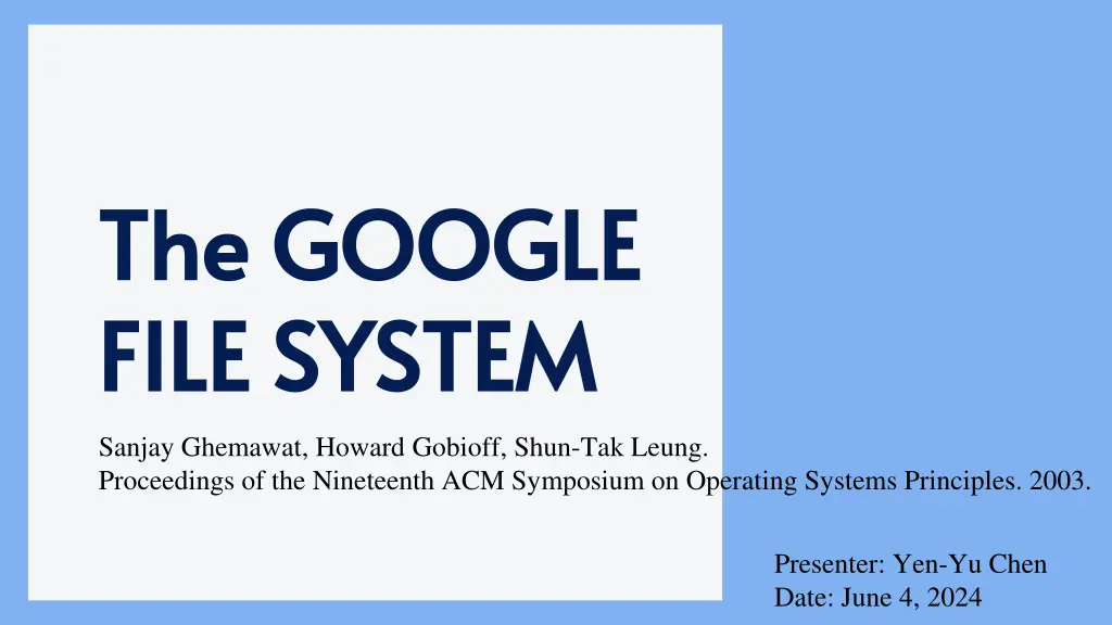 the google the google file system file system n.w