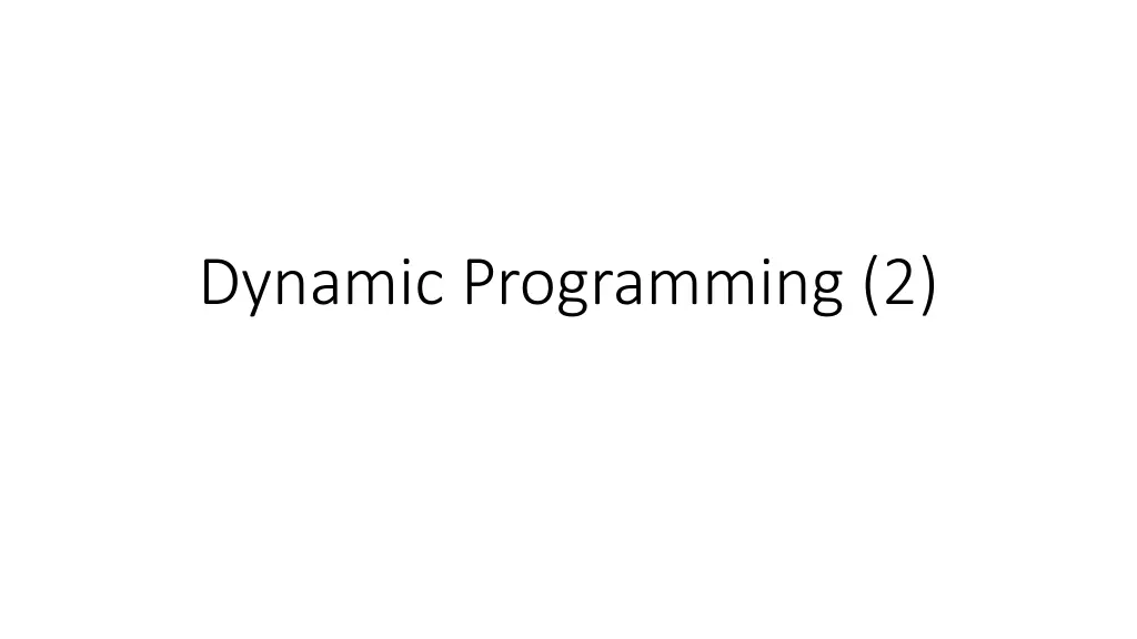 dynamic programming 2 n.w