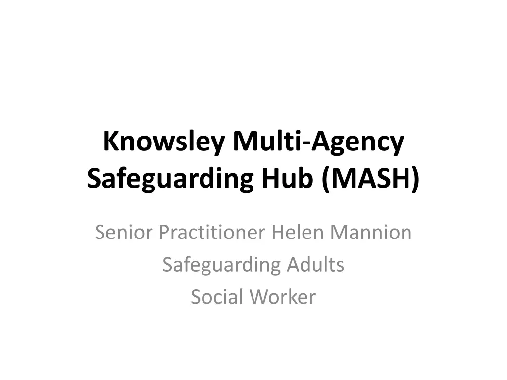 knowsley multi agency safeguarding hub mash n.w