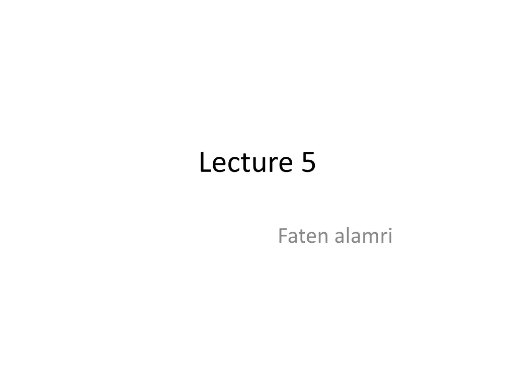 lecture 5 n.w