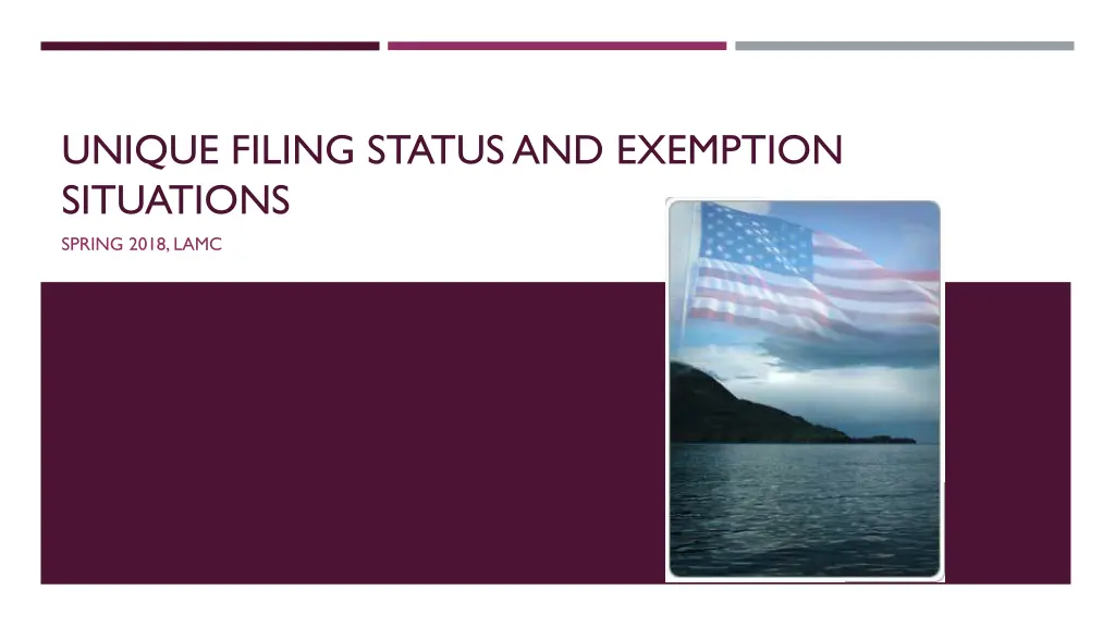 unique filing status and exemption situations n.w