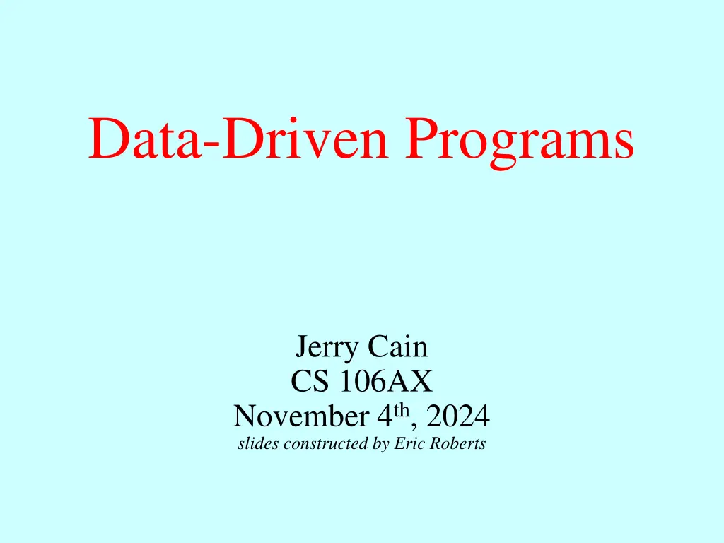 data driven programs n.w