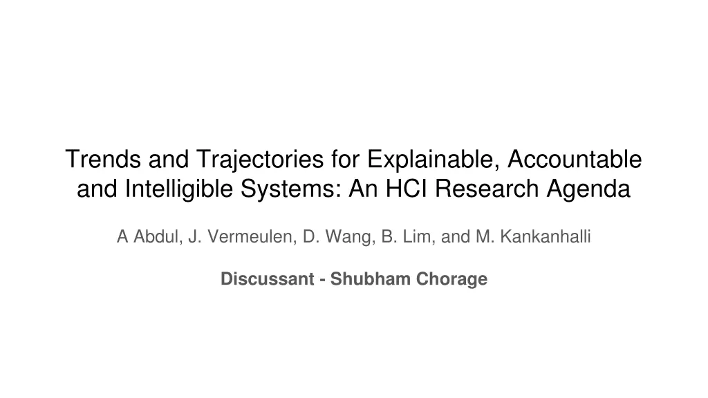 trends and trajectories for explainable n.w