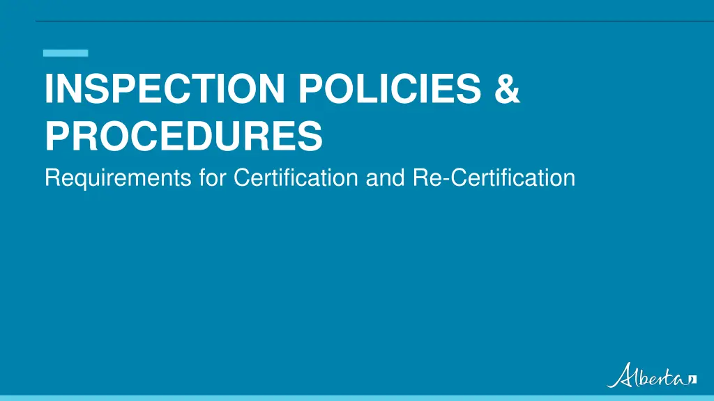 inspection policies procedures requirements n.w