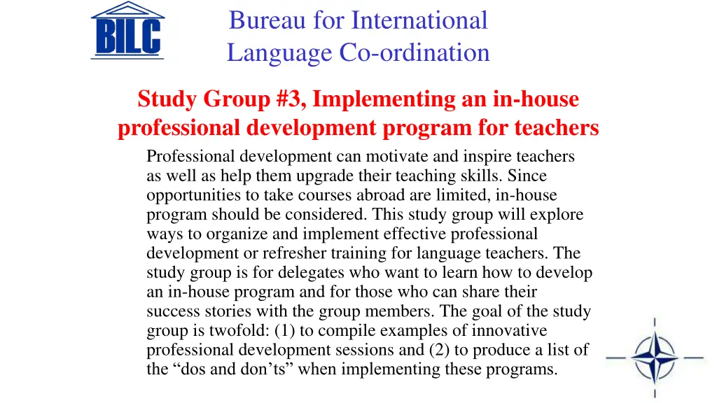 bureau for international language co ordination n.w