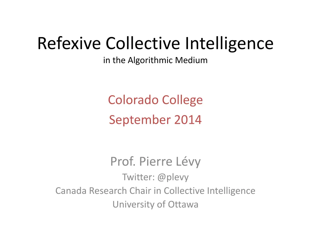 refexive collective intelligence n.w