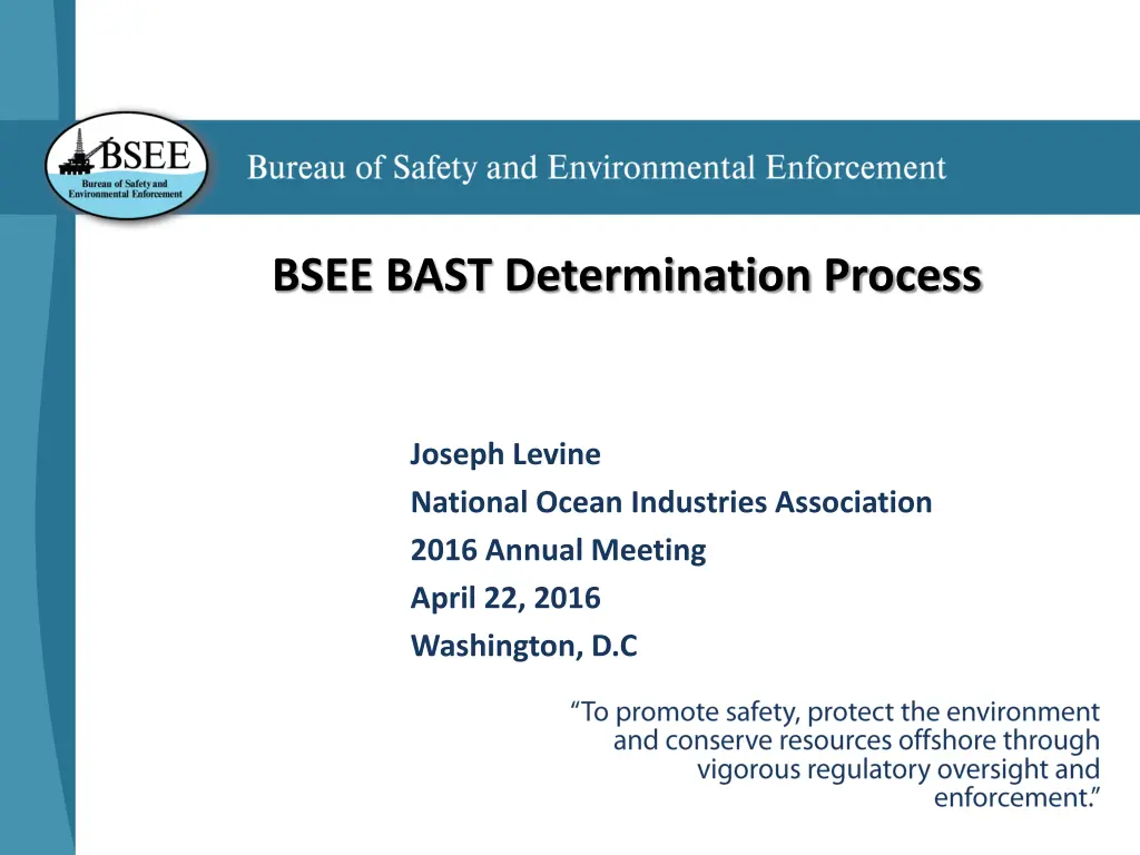 bsee bast determination process n.w