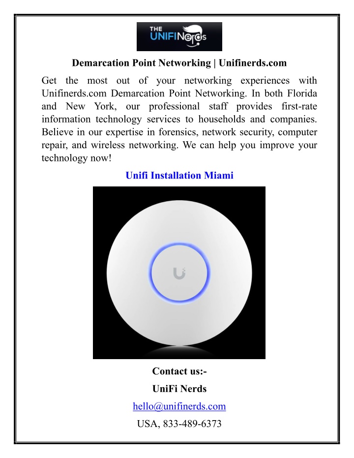 demarcation point networking unifinerds com n.w