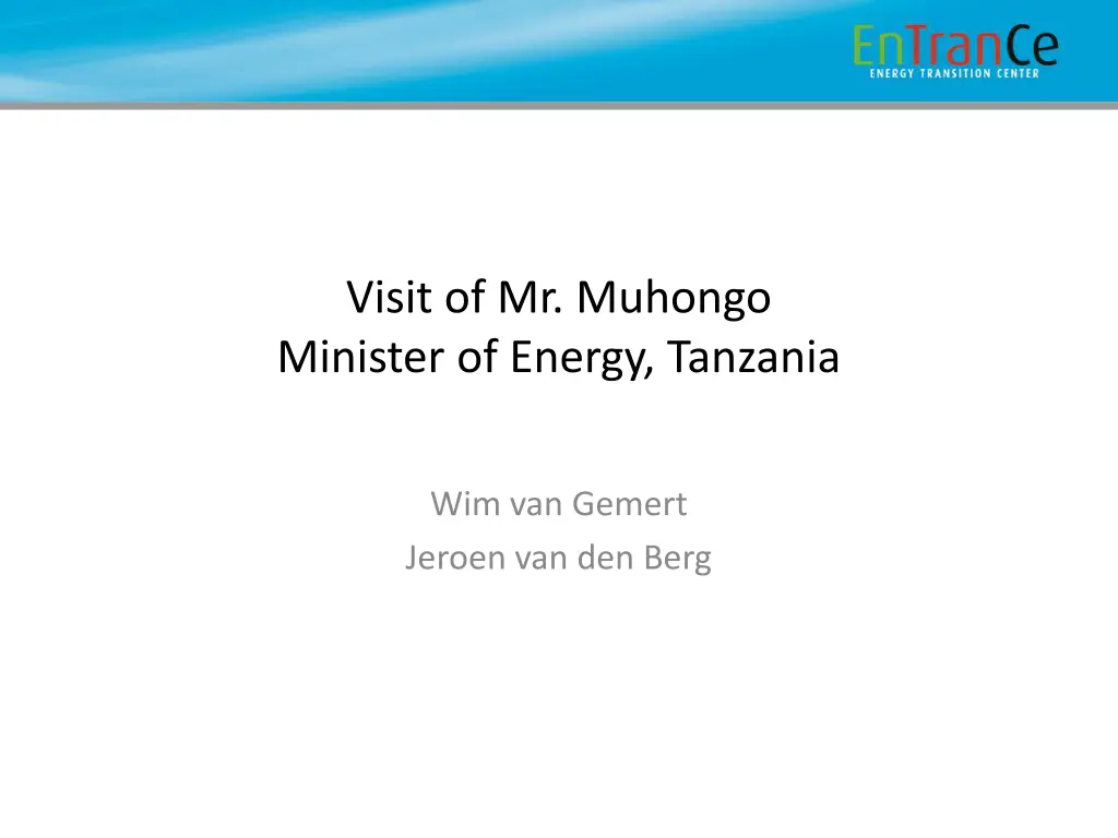 visit of mr muhongo minister of energy tanzania n.w