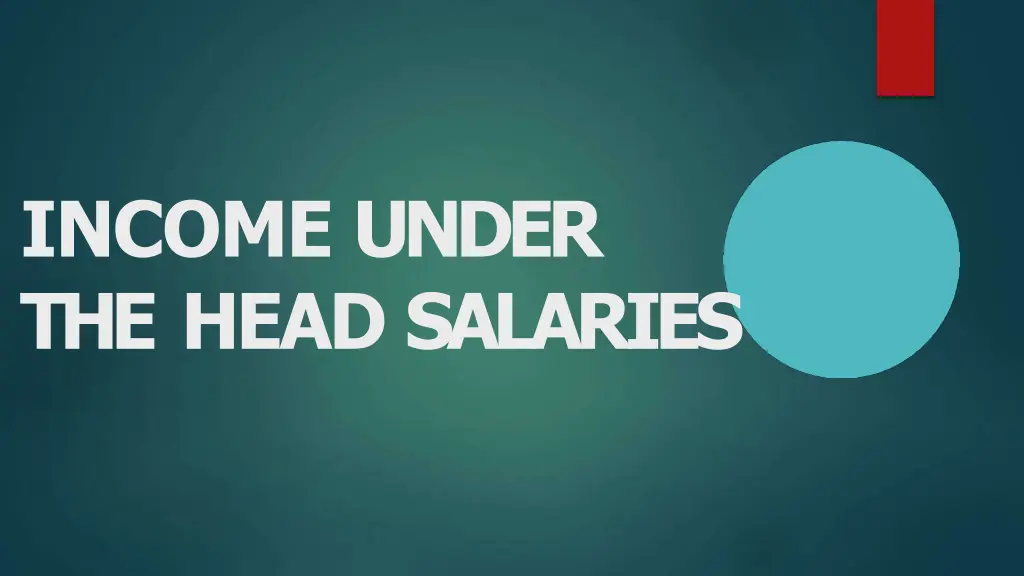 income under the head salaries n.w
