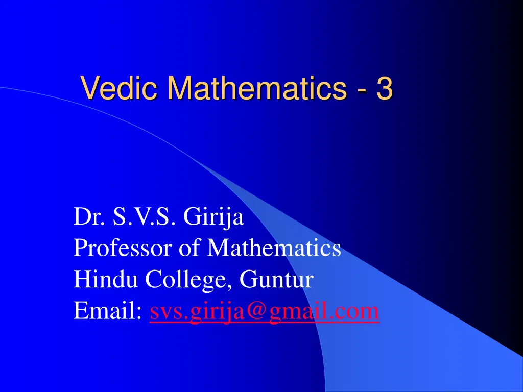 vedic mathematics 3 n.w
