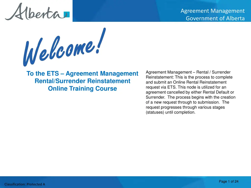 agreement management government of alberta n.w