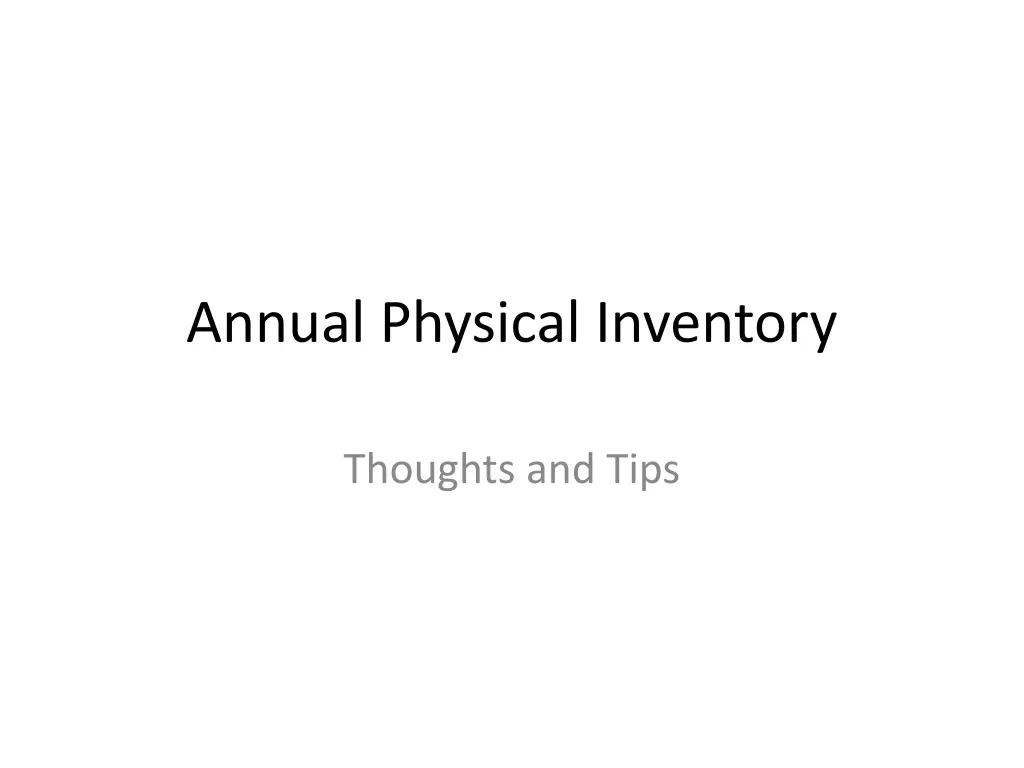 annual physical inventory n.w