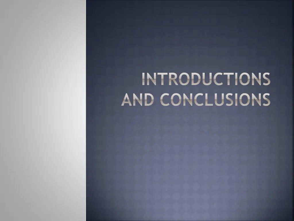 introductions and conclusions n.w
