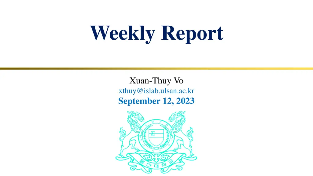 weekly report n.w