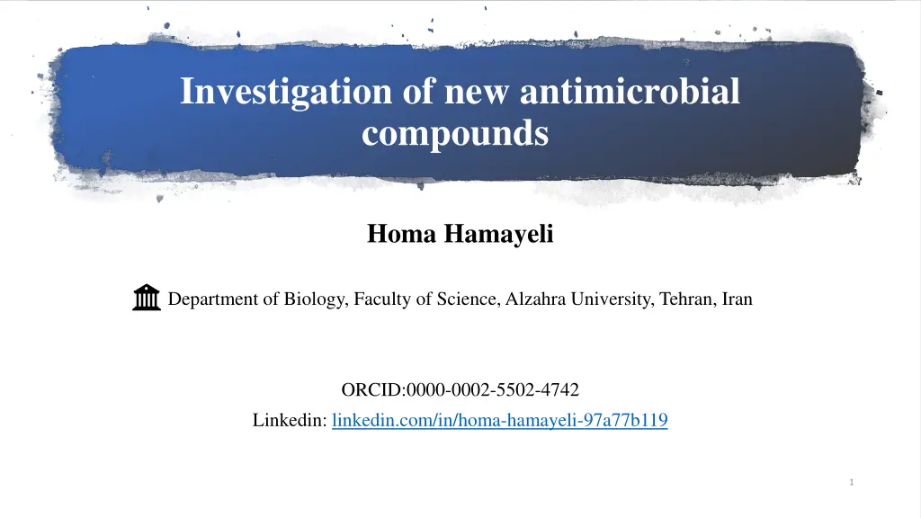 investigation of new antimicrobial compounds n.w