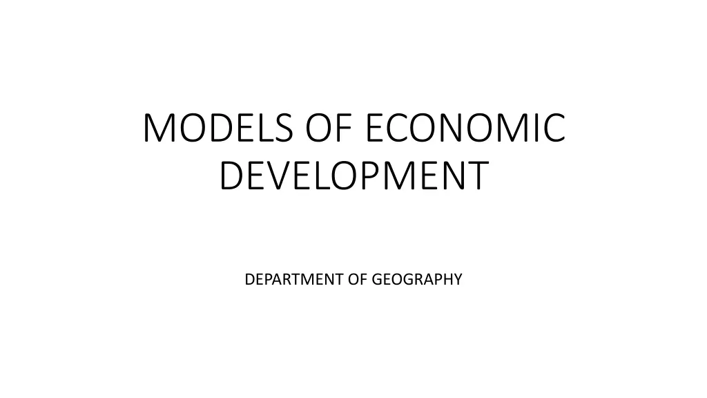 models of economic development n.w