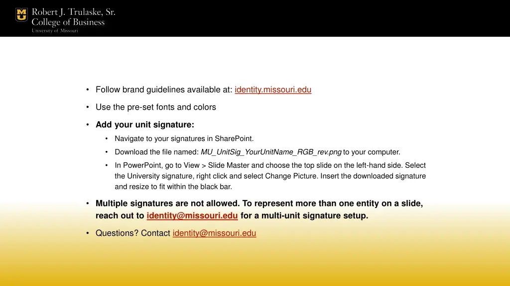 follow brand guidelines available at identity n.w