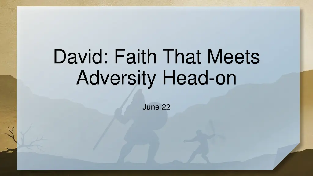 david faith that meets adversity head on n.w