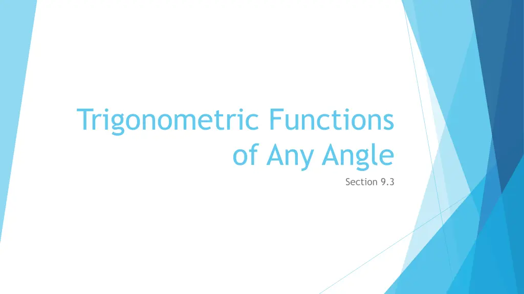 trigonometric functions of any angle n.w