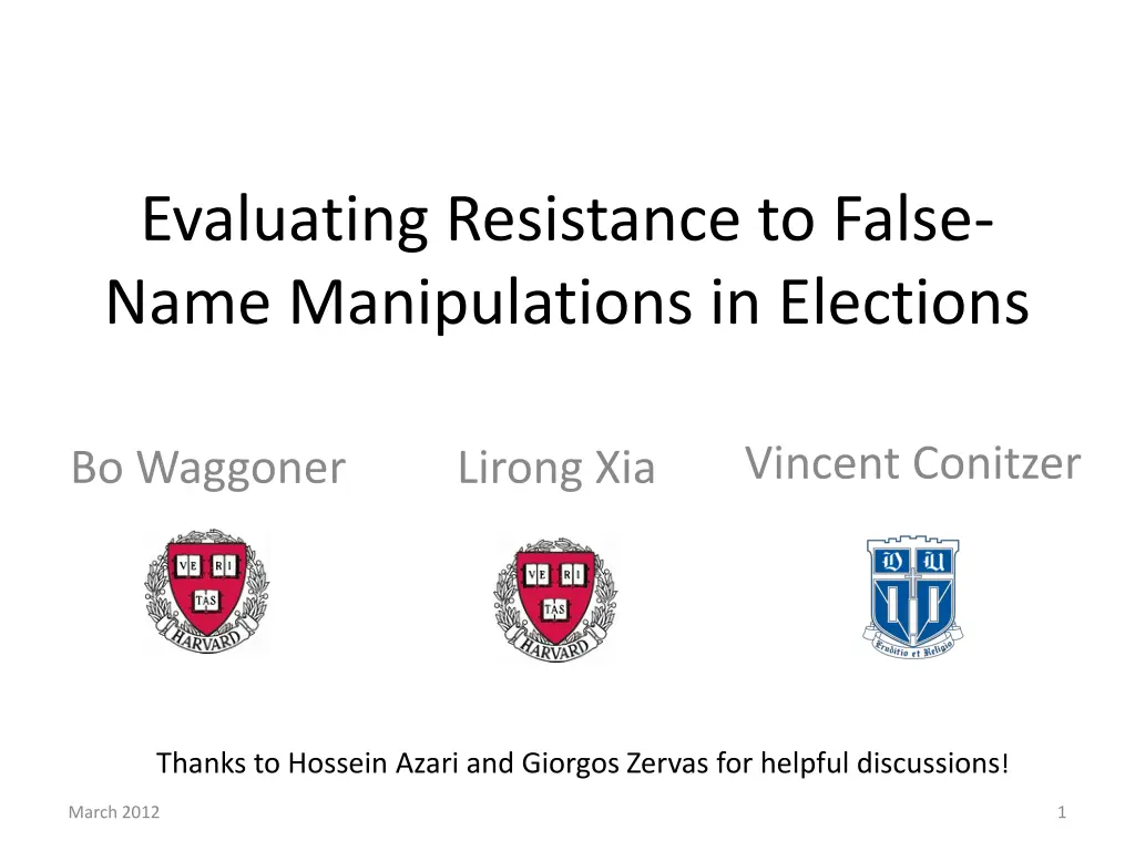 evaluating resistance to false name manipulations n.w