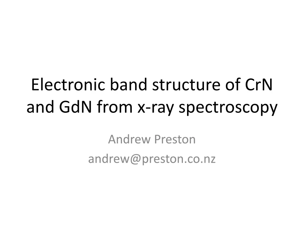 electronic band structure of crn and gdn from n.w