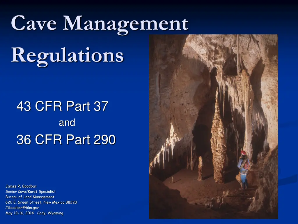 cave management regulations n.w