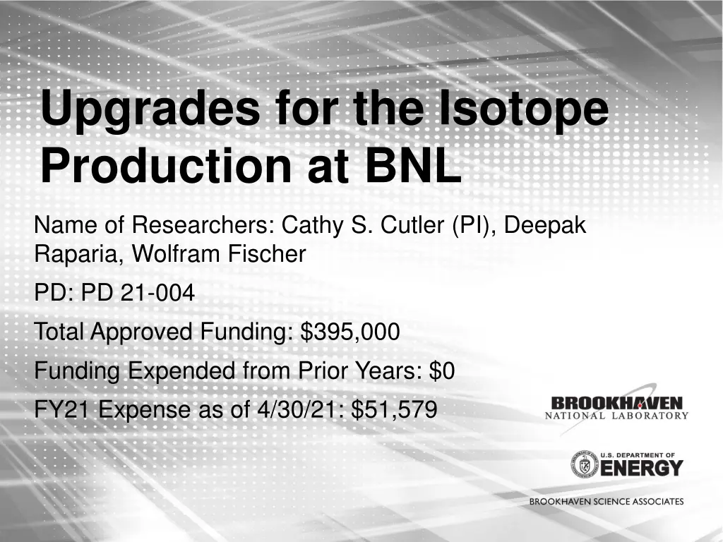 upgrades for the isotope production at bnl n.w