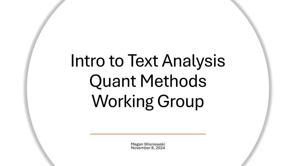 intro to text analysis quant methods working group n.w