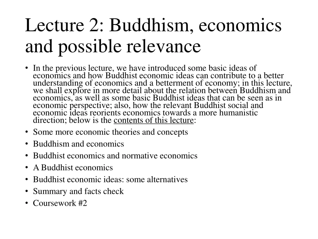 lecture 2 buddhism economics and possible n.w