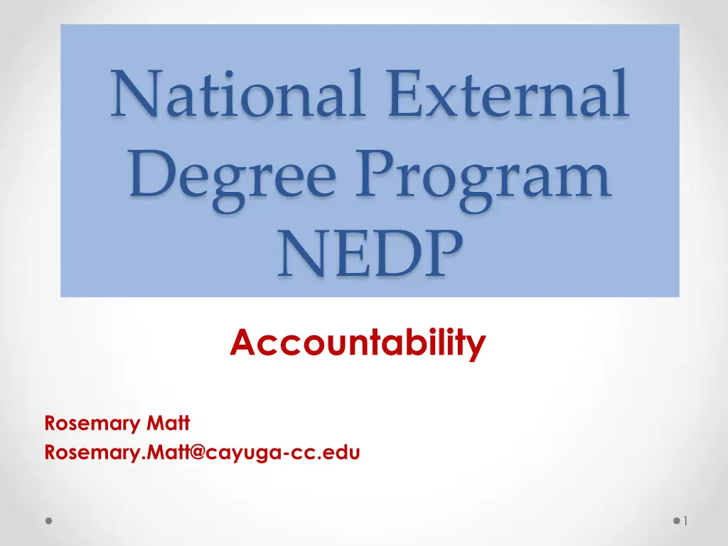 national external degree program nedp n.w