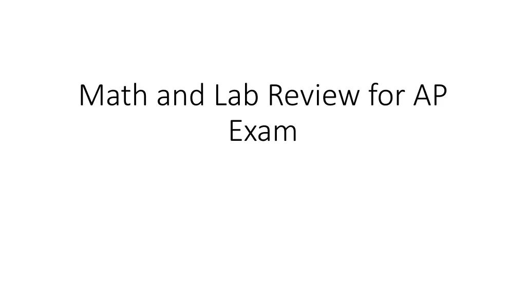 math and lab review for ap exam n.w