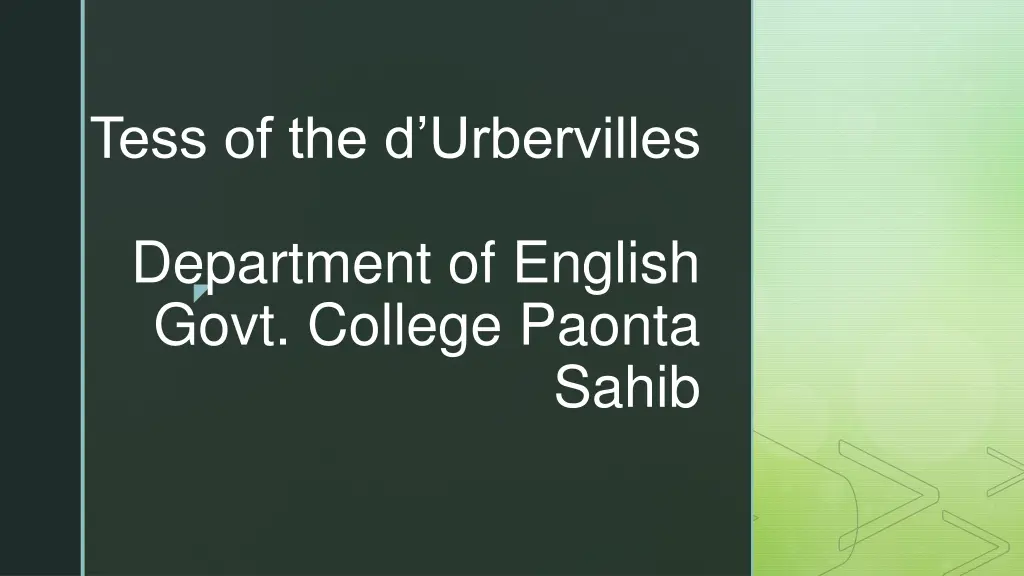 tess of the d urbervilles n.w