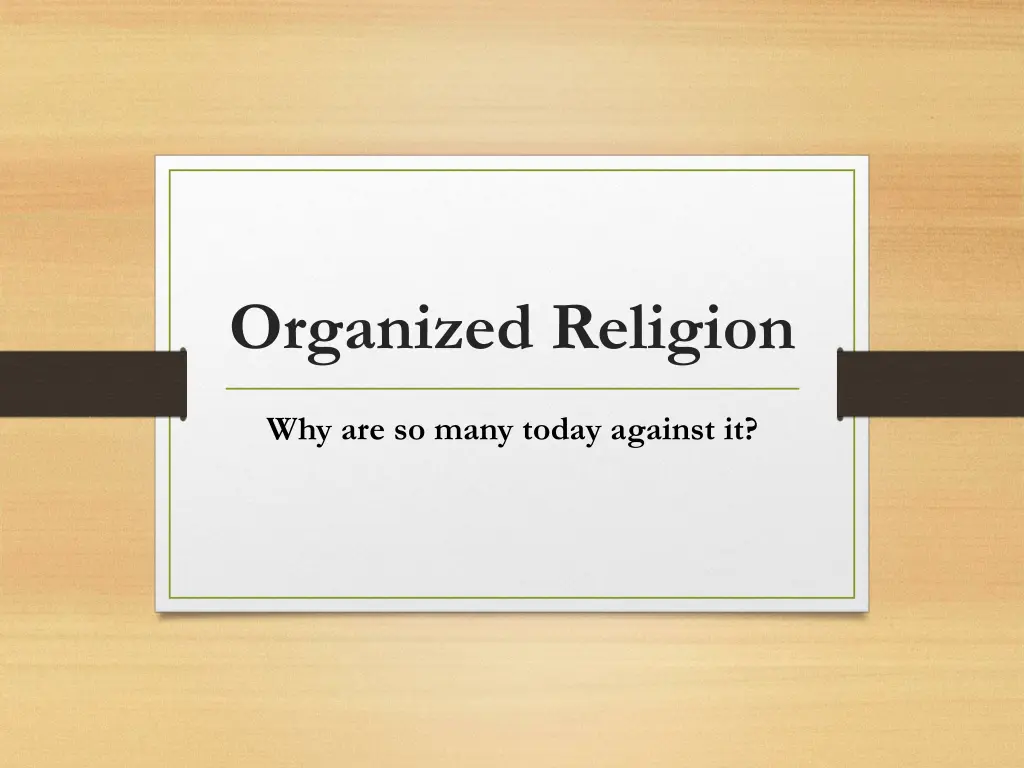 organized religion n.w