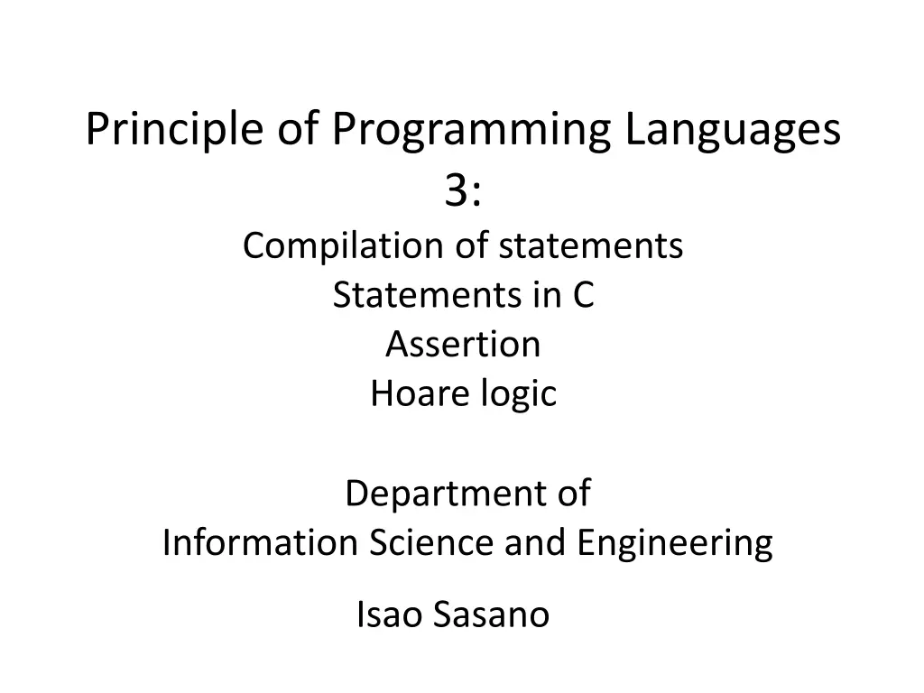 principle of programming languages 3 compilation n.w