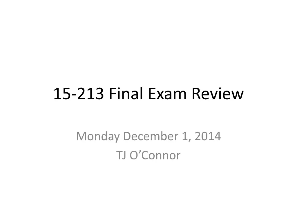 15 213 final exam review n.w