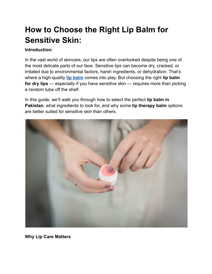 how to choose the right lip balm for sensitive n.w