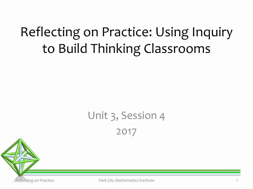 reflecting on practice using inquiry to build n.w